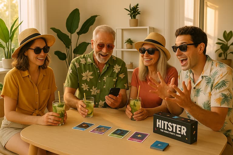 Familia jugando al hitster guay