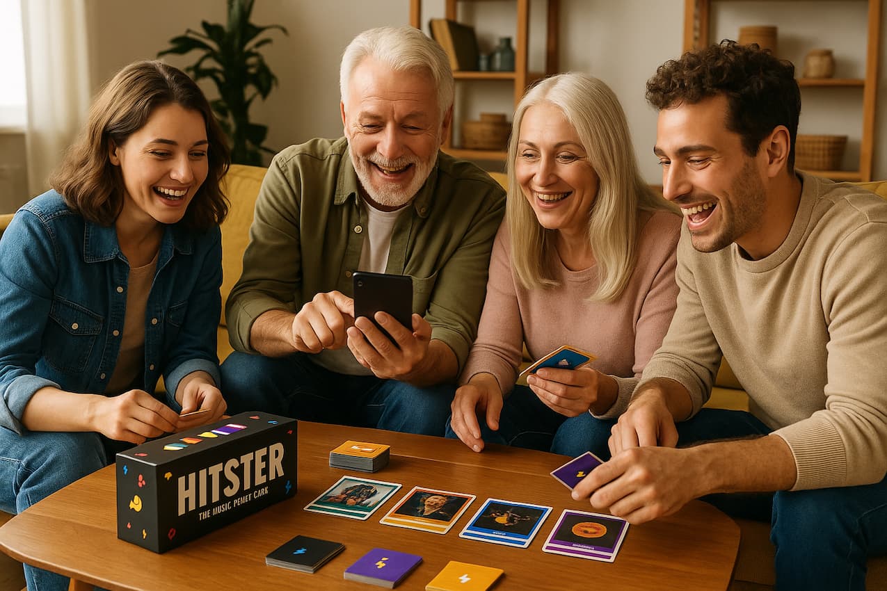 Familia jugando al hitster