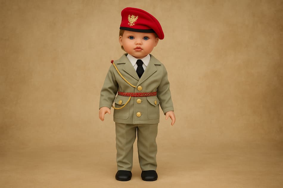 Muñeca de la princesa leonor vestida de militar