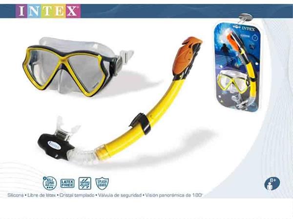 Imagen de Set de buceo con máscara y tubo Silicone Aviator Pro Swim intex