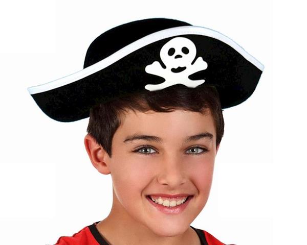 Imagen de Sombrero Pirata Negro Con Calavera Atosa