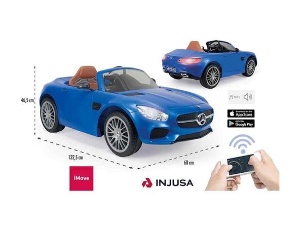 Imagen de Coche batería 6v Mercedes Benz gt azul controlalo con el móvil Injusa