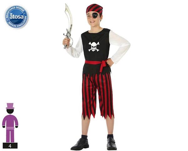 Imagen de Disfraz Infantil Niño Pirata Rojo Talla 7-9 años Atosa