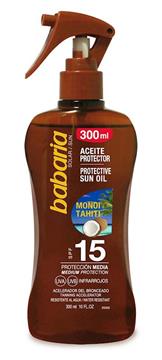 Imagen de Babaria Spray Aceite Protector Solar Monohi Tahiti F15 300 ML