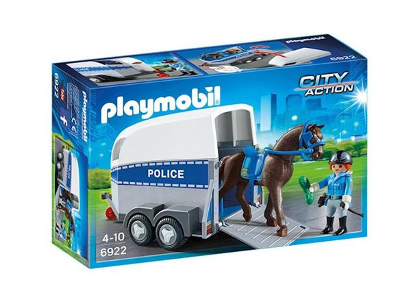 Imagen de Playmobil City Action Policía con Caballo y Remolque