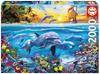 Imagen de Puzzle de 2000 piezas familia de delfines de Educa