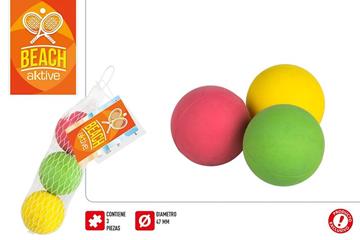 Imagen de Set 3 Pelotas Palas Goma Maciza Color Baby