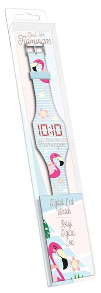 Imagen de Reloj Digital Led Silicona Flamingo Kids Euroswan