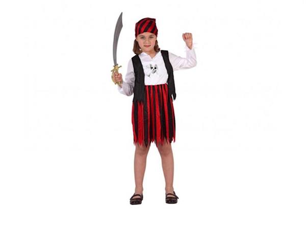 negar Oscuro Descendencia Disfraz Infantil Niña Pirata Rojo Talla 5-6 años Atosa
