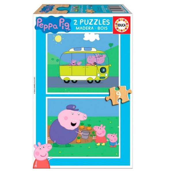 Imagen de 2 Puzzles de 9 piezas Peppa Pig de Educa