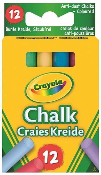Imagen de 12 Tizas de Colores anti polvo Crayola