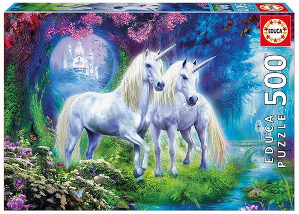 Imagen de Puzzle de 500 piezas unicornios en el bosque de Educa