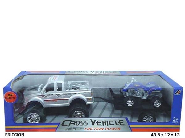 Imagen de Coche Con Remolque Y Quad Fricción Rama Tritton