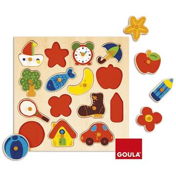 Imagen de Goula Puzzle Encajable Madera Siluetas 15 piezas Diset