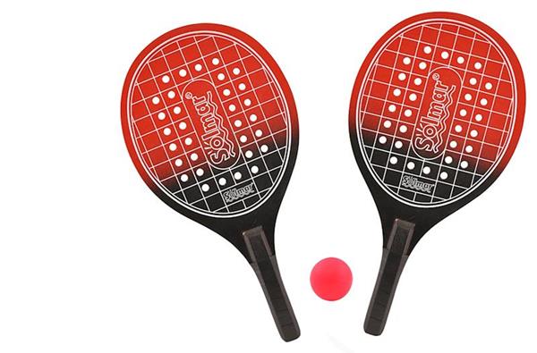 Imagen de Palas Playa Con Agujeros Bicolor Con Pelota Eurojuguetes