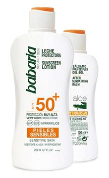 Imagen de Babaria Leche Protector Solar Pieles Sensibles F50 y After Sun 