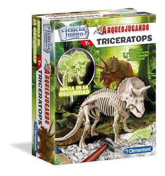 Imagen de Juego Arqueojugando Triceratops fluorescente 19,5x24x6cm de Clementoni