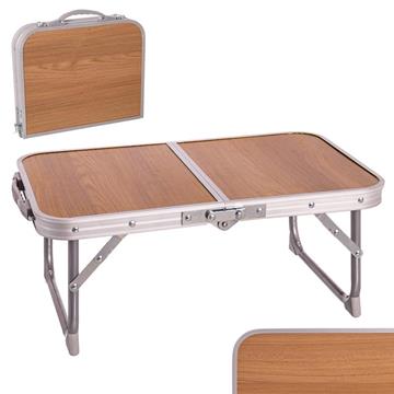 Imagen de Mesa Bandeja Con Patas Hierro Plegable Nogal Juinsa