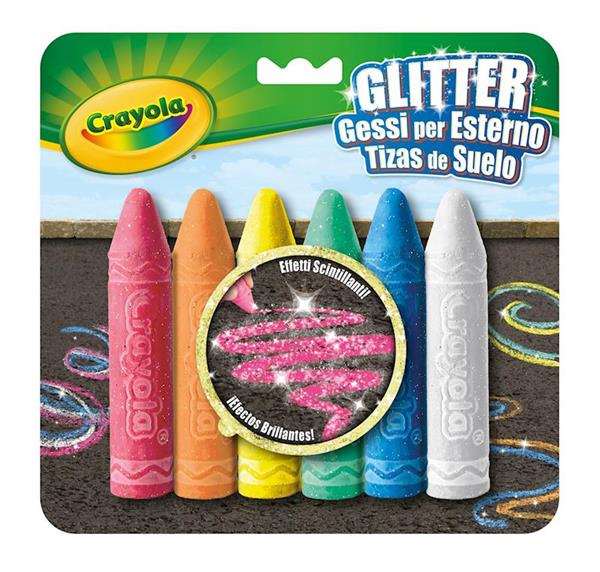Imagen de 6 Tizas de Suelo Glitter Lavables Crayola