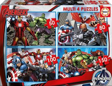 Imagen de 4 puzzles progresivos de Avengers de Educa 