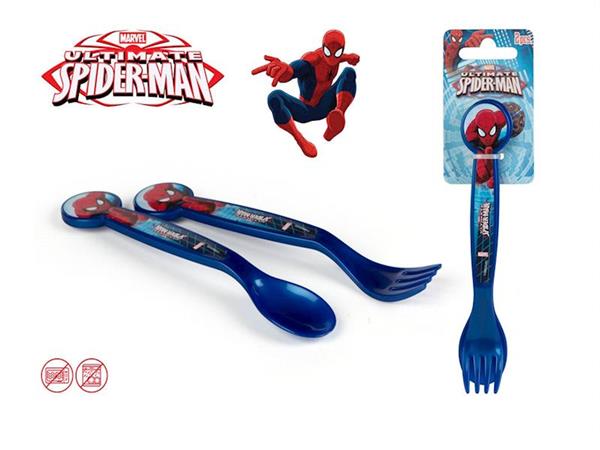 Imagen de Cubiertos Plástico Spiderman Tenedor y Cuchara Color Baby