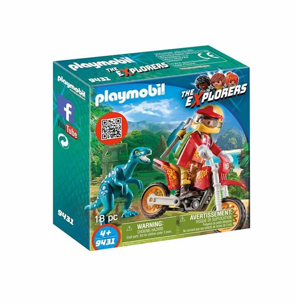 Imagen de Playmobil The Explorers Moto con Velociraptor