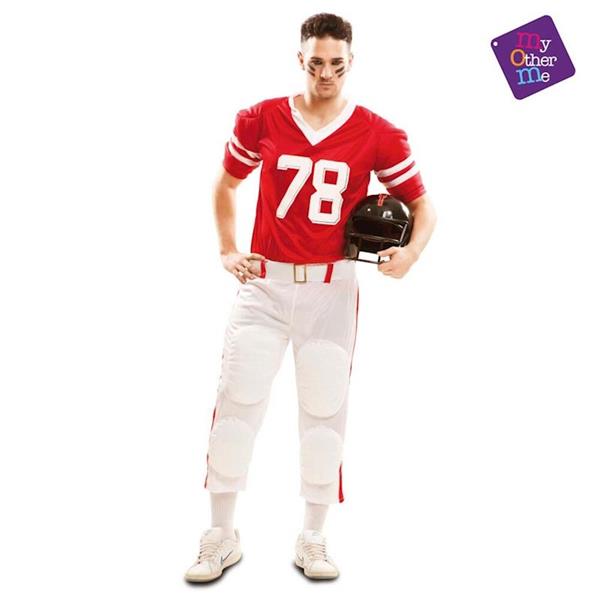 Imagen de Disfraz Adulto Jugador Rugby Rojo Talla XL Viving Costumes