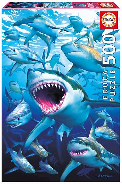 Imagen de Puzzle de 500 piezas tiburones de Educa