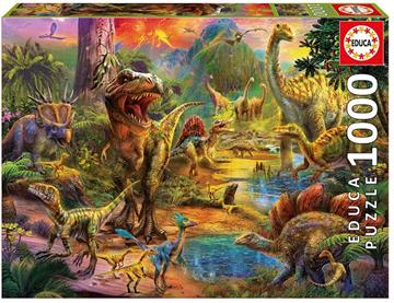 Imagen de Puzzle de 1000 piezas tierra de dinosaurios de Educa