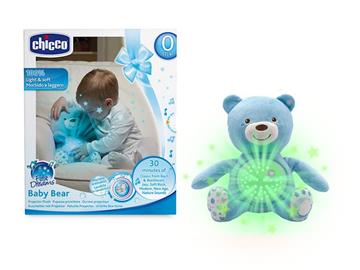Imagen de Peluche proyector musical Baby Bear azul Chicco
