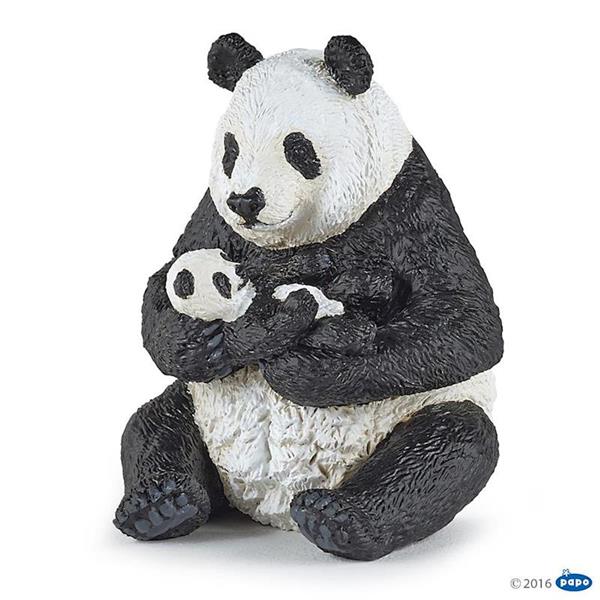 Imagen de Figura Oso Panda Sentado Con Cría Papo