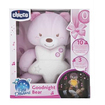 Imagen de Peluche proyector osito buenas noches rosa Chicco