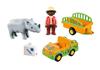Imagen de Playmobil 1.2.3 Vehículo del Zoo con Rinoceronte