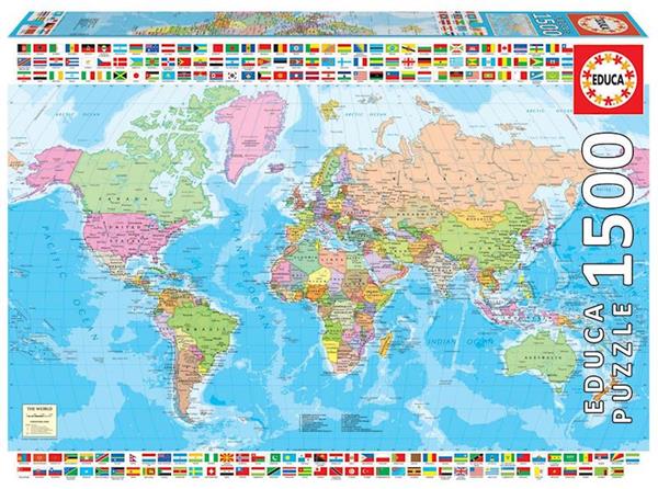 Imagen de Puzzle 1500 piezas Mapamundi Político Educa