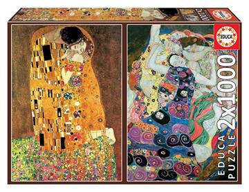 Imagen de Puzzle 2x1000 El Beso y La Virgen de Gustav Klimit