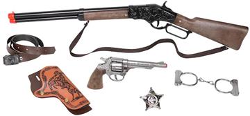 Imagen de Rifle Winschester con pistola y accesorios 8 tiros 77x23x5 cm Gonher