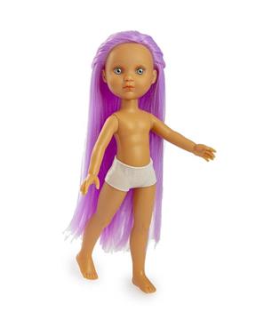 Imagen de Muñeca Eva Pelo Lila Desnuda En Bolsa