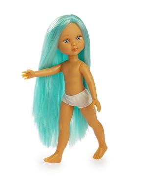 Imagen de Muñeca Eva Pelo Azul Desnuda En Bolsa