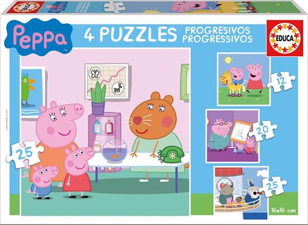 Imagen de 4 Puzzles Progresivos Peppa Pig