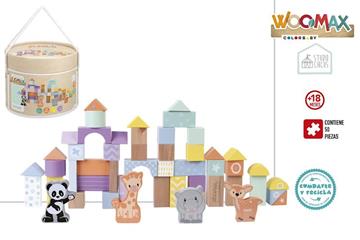 Imagen de Cubo Construcción Madera Animalitos