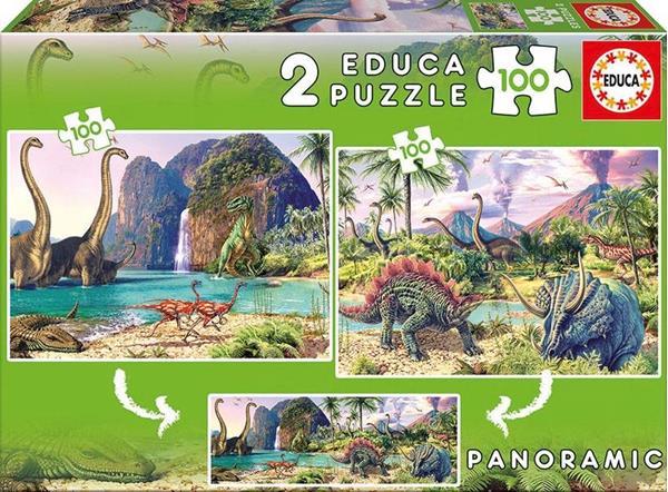 Imagen de Puzzle 2X100 Dino World Educa