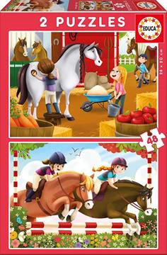 Imagen de Puzzles 48 Piezas Cuidando Caballos Educa