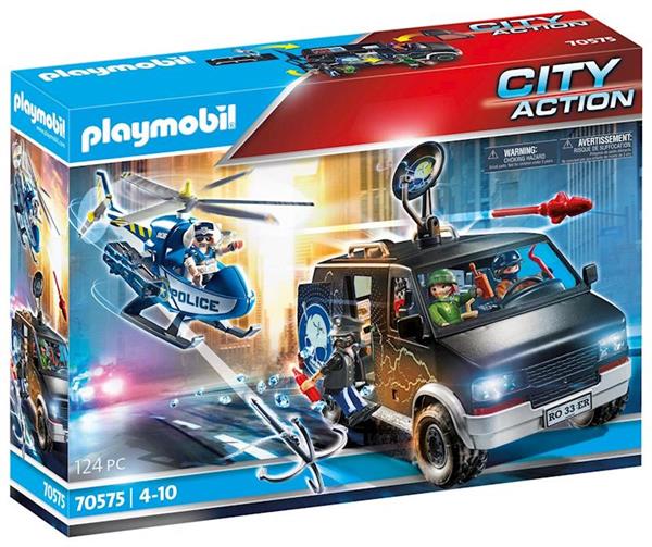 Imagen de Playmobil City Action Helicóptero de Policía Persecución del Vehículo Huido