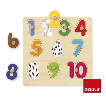 Imagen de Puzzle Encajable Madera Números Goula