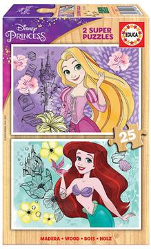 Imagen de Puzzle Madera Ariel Y Rapunzell 2X25 Piezas