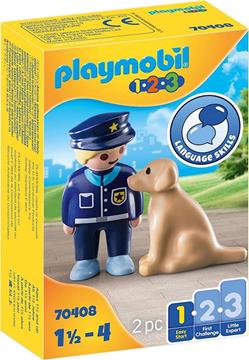 Imagen de Playmobil 1.2.3 Policía con Perro