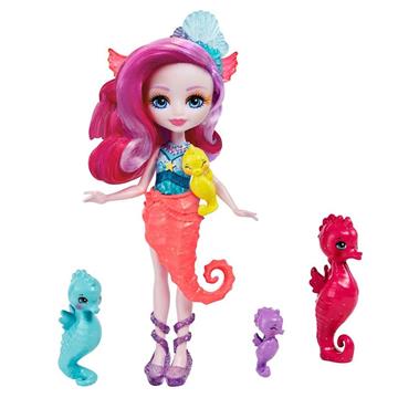 Imagen de Muñeca Enchantimals Royal Sedda Sea Horse Con Familia