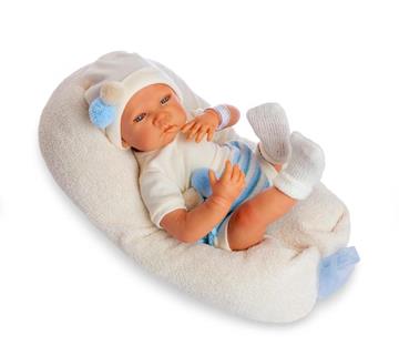 Muñeca de bebé interactiva de 12 pulgadas con cama portadora de moisés y  accesorios, muñeca que llora y ríe, habla con chupete, botella mágica que