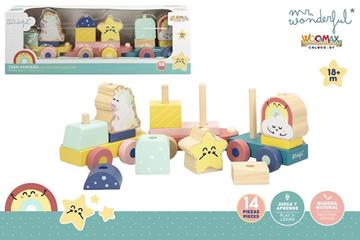 Imagen de Tren Madera Fantasía Woomax 14 Piezas