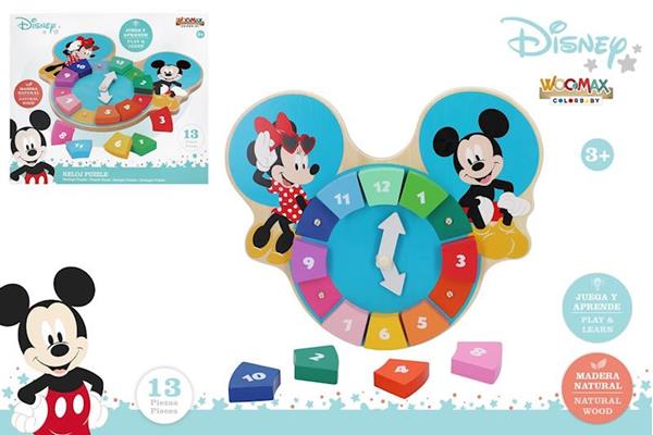 Imagen de Reloj Puzzle Madera Educativo Disney 25cm